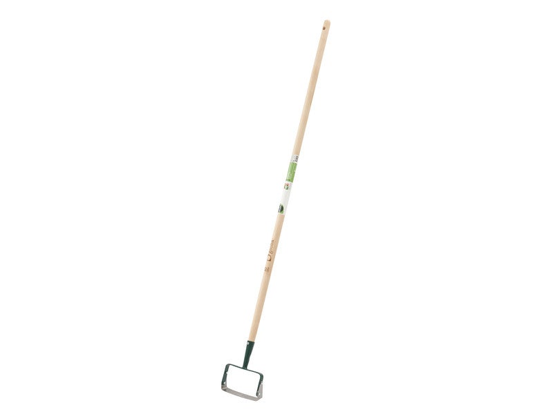 Grattoir/ Sarcloir rectangulaire, lame de 16cm, manche en bois 130 cm, GEOLIA